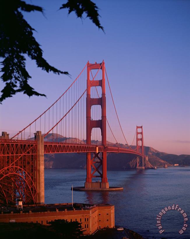 View of the Golden Gate Bridge painting - American School View of the Golden Gate Bridge Art Print