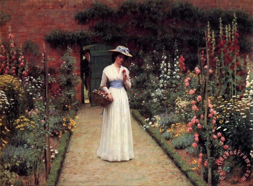 Edmund Blair Leighton The Rose Garden Art Print