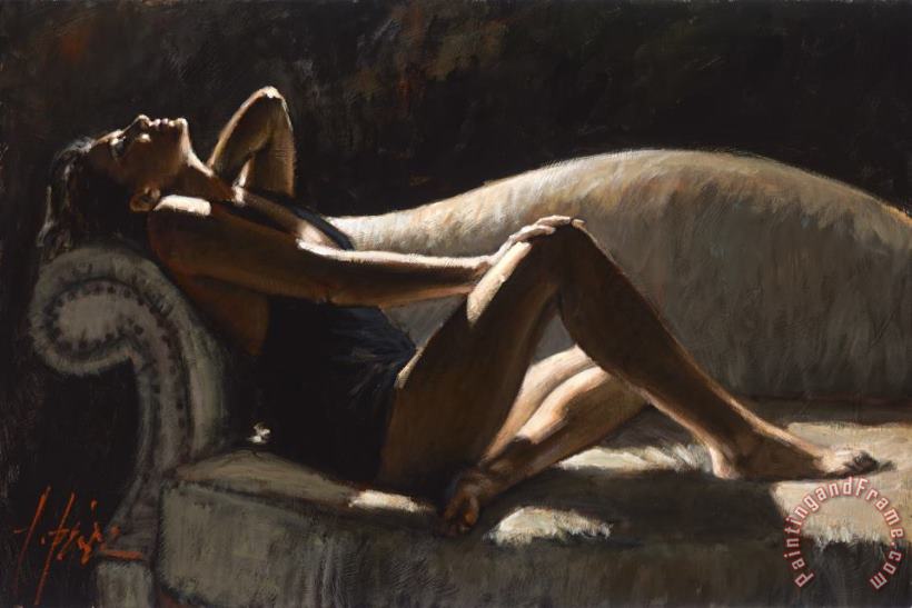 Fabian Perez Paola on The Couch Art Print