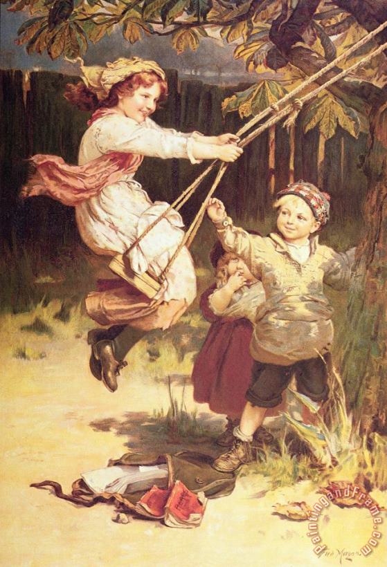 After School painting - Frederick Morgan After School Art Print