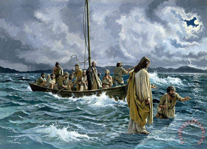 Others Christ walking on the Sea of Galilee Art Painting