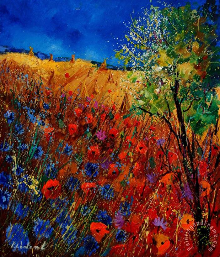 Pol Ledent Summer landscape with poppies Art Painting