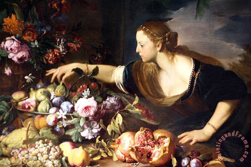 Abraham Brueghel (breugel, Breughel) Femme Prenant Des Fruits Art Print