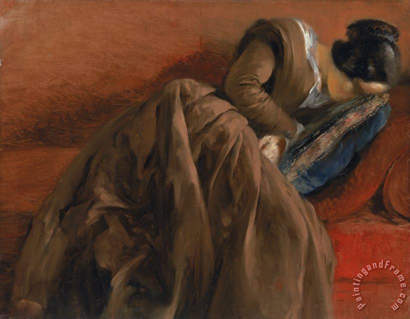 Adolph Friedrich Erdmann von Menzel Emilie the Artist's Sister Asleep Art Painting