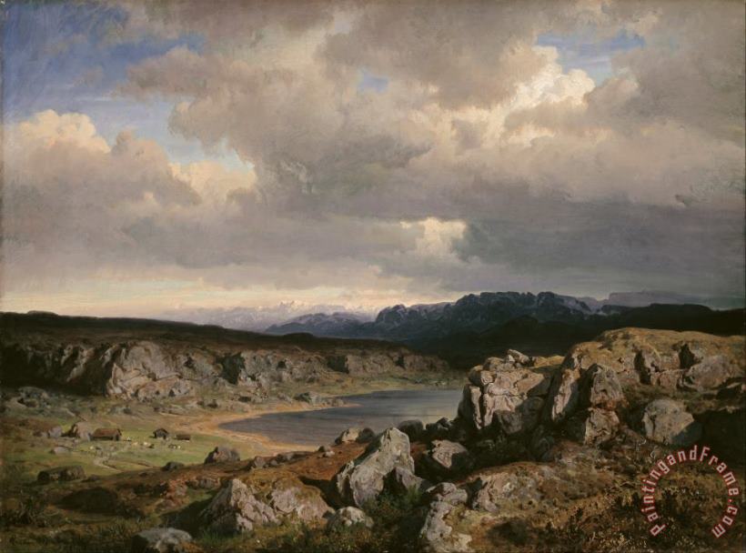 Adolph Tidemand & Hans Gude Norwegian Highlands Art Painting
