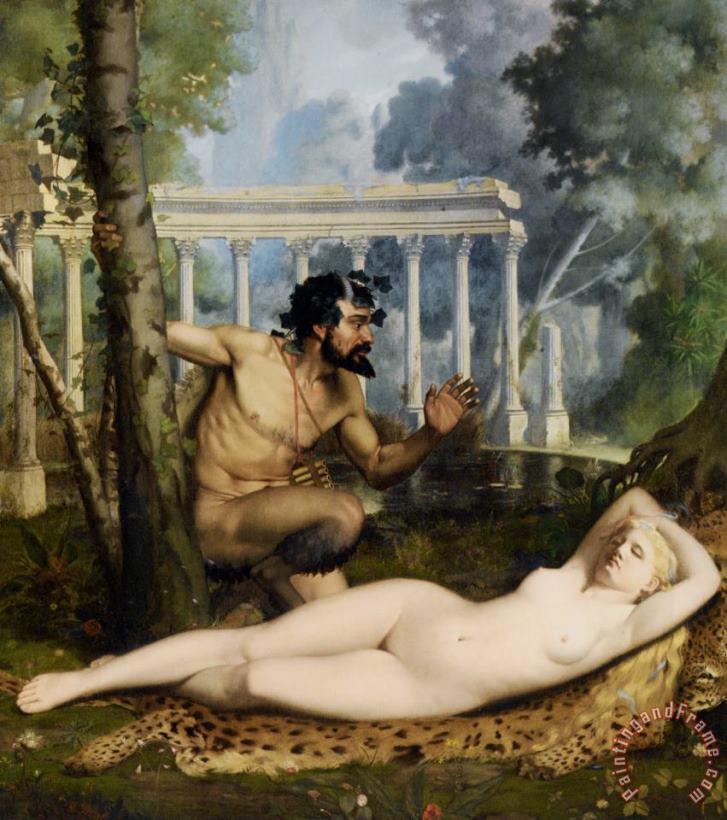Pan And Venus painting - Adolphe Alexandre Lesrel Pan And Venus Art Print