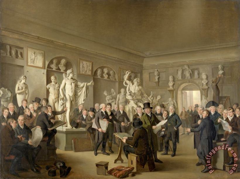 The Sculpture Gallery of The Felix Meritis Society painting - Adriaan de Lelie The Sculpture Gallery of The Felix Meritis Society Art Print