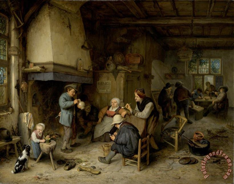 Adriaen Van Ostade Peasants in an Interior Art Painting