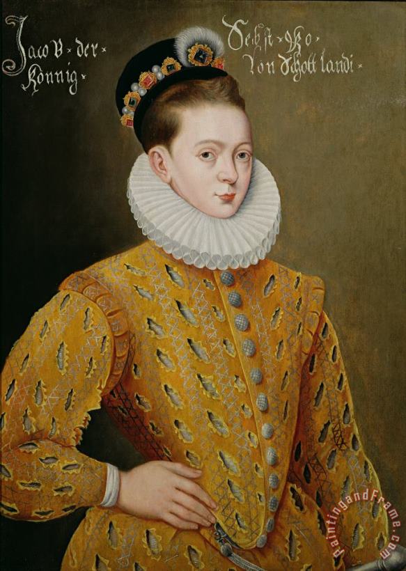 Adrian Vanson Portrait of James I of England and James VI of Scotland Art Painting
