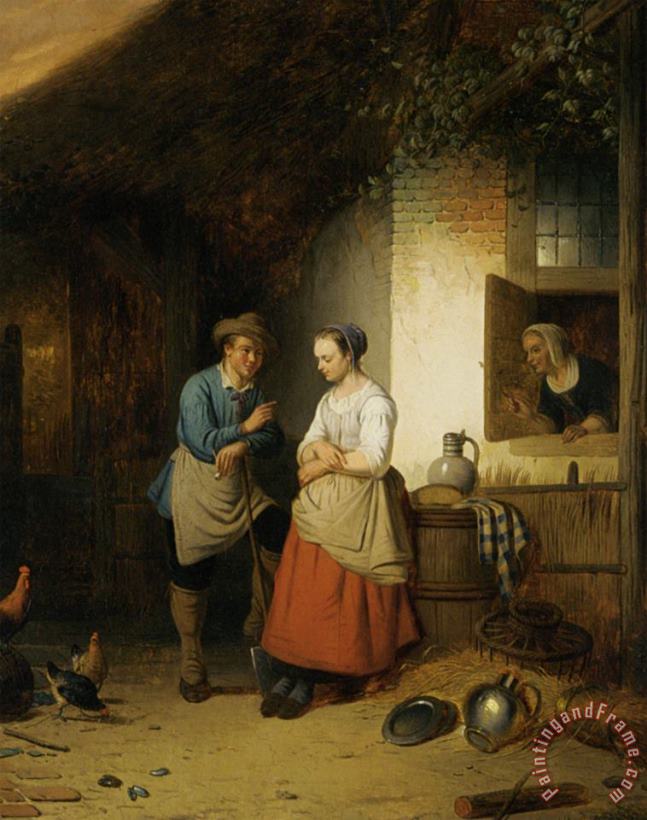 Adrien Ferdinand De Braekeleer The Courtship Art Painting