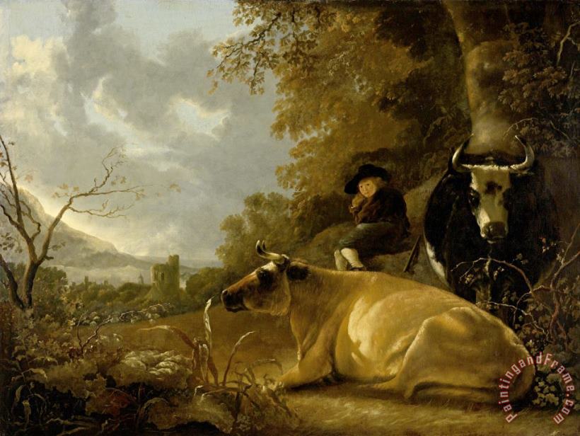 Landscape with Cows And a Young Herdsman painting - Aelbert Cuyp Landscape with Cows And a Young Herdsman Art Print