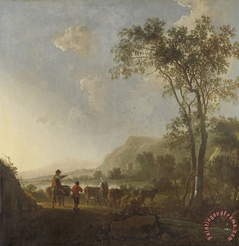 Aelbert Cuyp Landscape with Herdsmen And Cattle Art Print