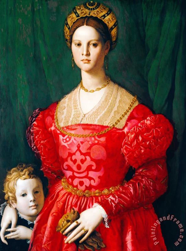 A Young Woman And Her Little Boy painting - Agnolo Bronzino A Young Woman And Her Little Boy Art Print