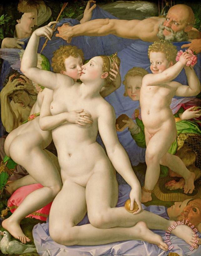An Allegory With Venus And Cupid painting - Agnolo Bronzino An Allegory With Venus And Cupid Art Print