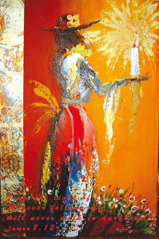 The Angel of light 2 painting - Agris Rautins The Angel of light 2 Art Print