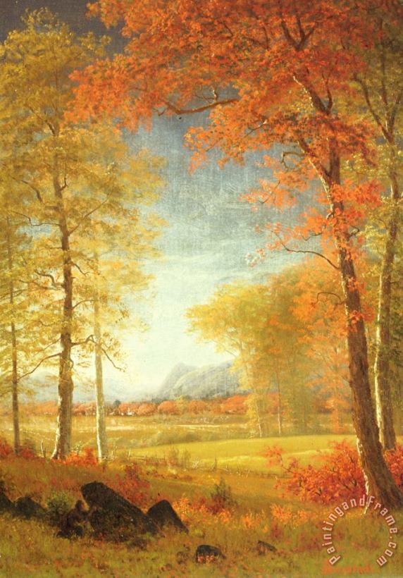 Autumn in America painting - Albert Bierstadt Autumn in America Art Print