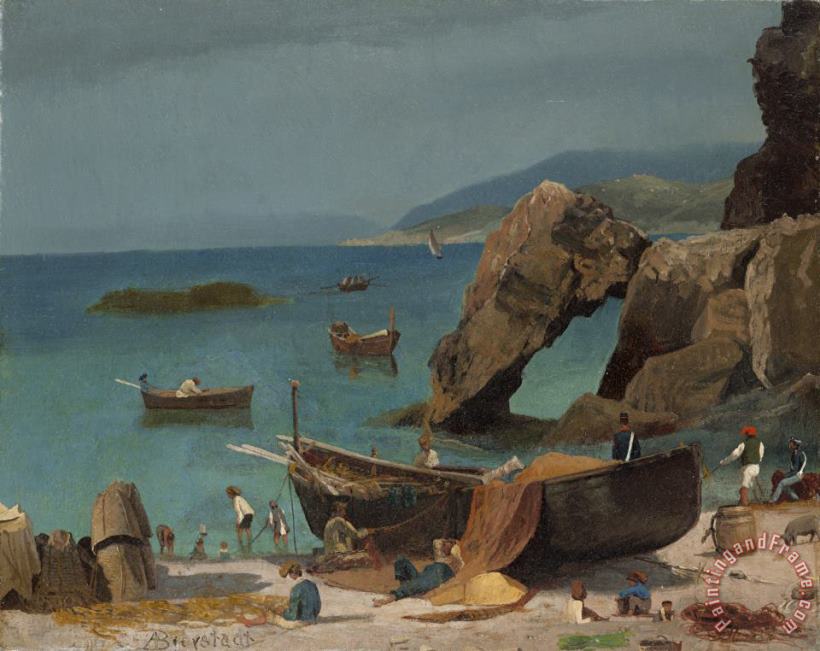 Albert Bierstadt Capri Beach, C. 1857 Art Print