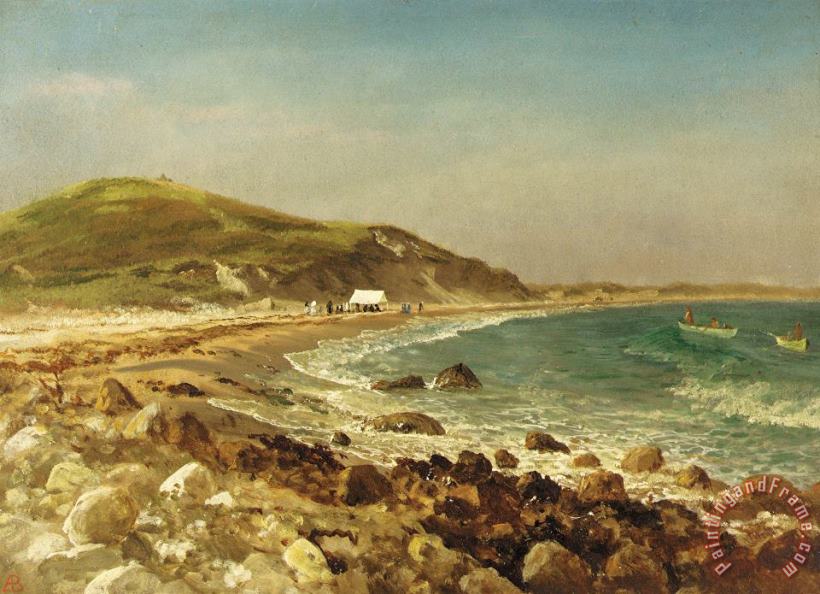 Coastal Scene painting - Albert Bierstadt Coastal Scene Art Print