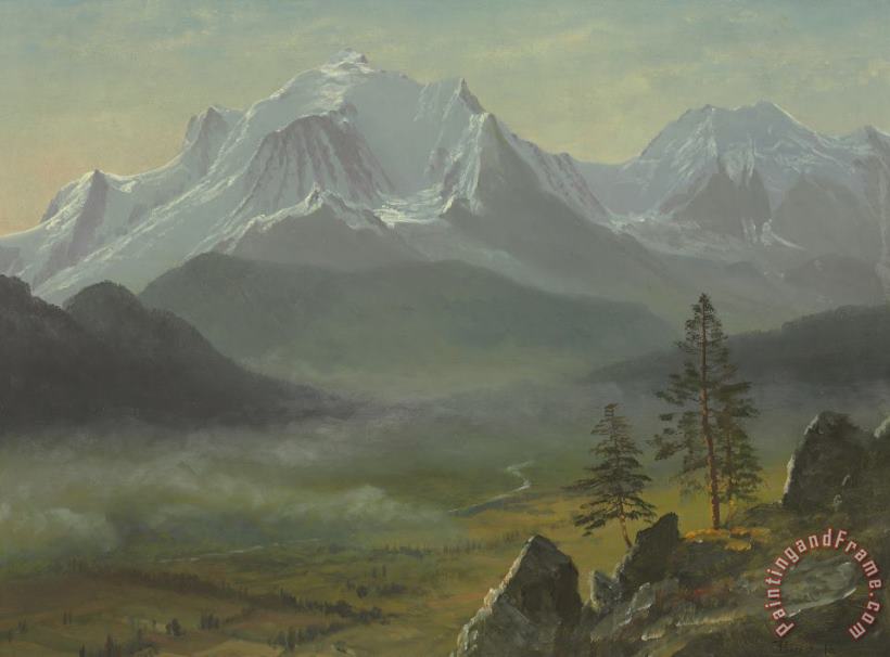 Mont Blanc painting - Albert Bierstadt Mont Blanc Art Print