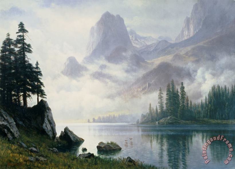 Albert Bierstadt Mountain out of the Mist Art Painting