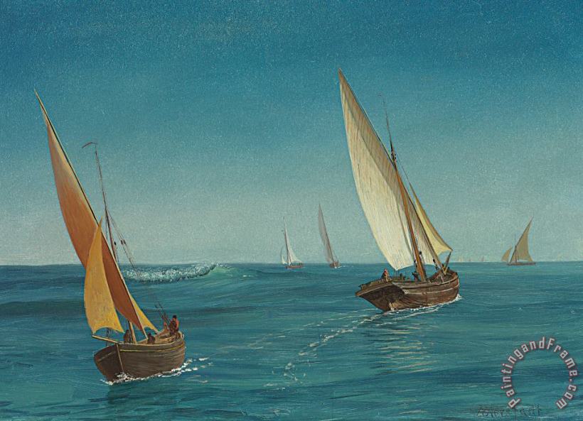 Albert Bierstadt On The Mediterranean Art Print