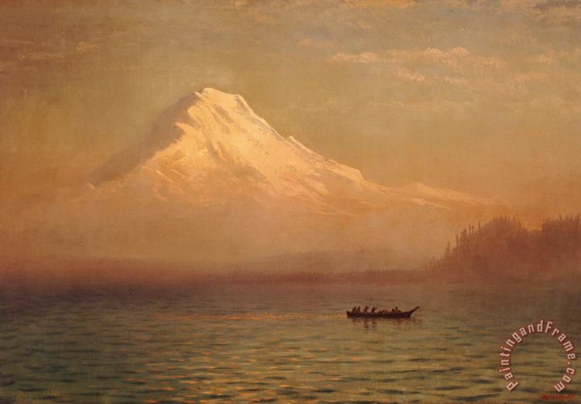 Albert Bierstadt Sunrise on Mount Tacoma Art Painting