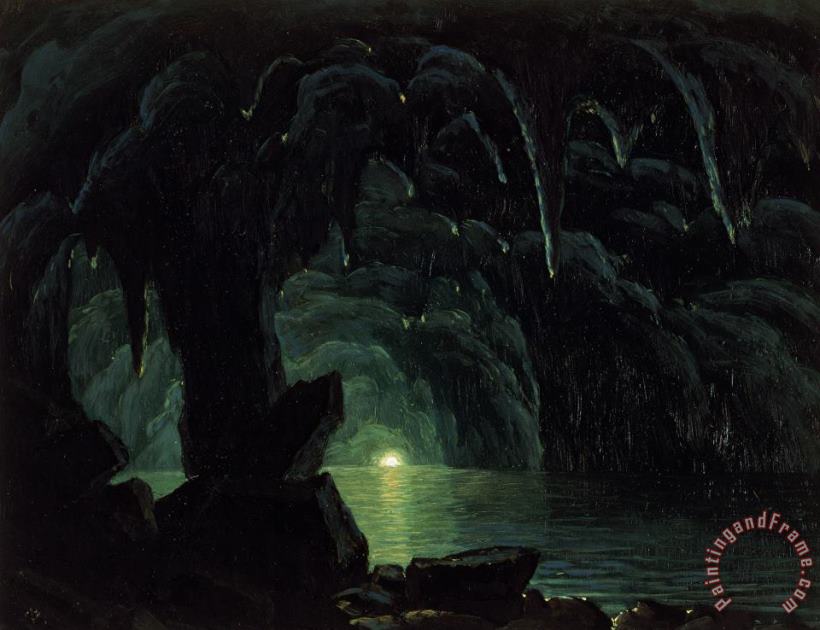 The Blue Grotto painting - Albert Bierstadt The Blue Grotto Art Print