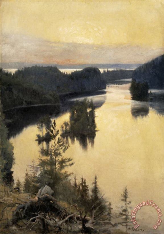 Albert Edelfelt Kaukola Ridge at Sunset Art Painting