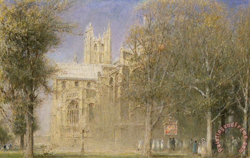 Albert Goodwin Canterbury Cathedral Art Painting