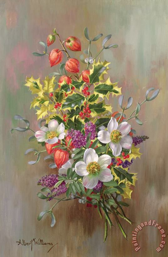 A Yuletide Posy painting - Albert Williams A Yuletide Posy Art Print