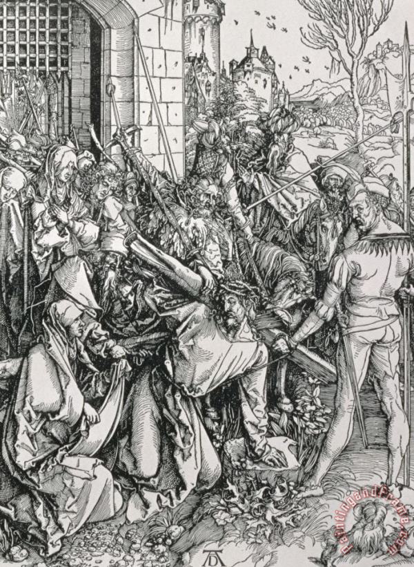Albrecht Duerer The Bearing Of The Cross From The 'great Passion' Series Art Print