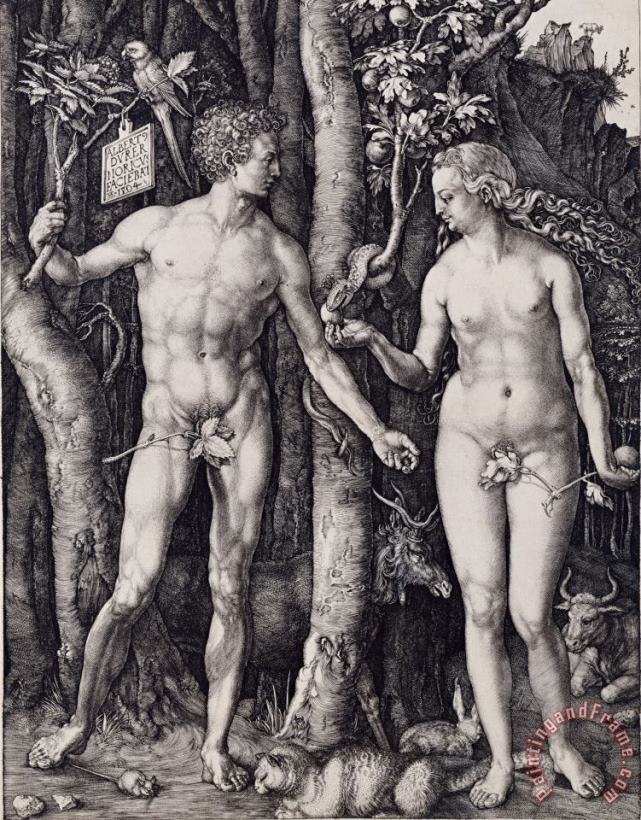 Albrecht Durer Adam And Eve Engraving Art Print