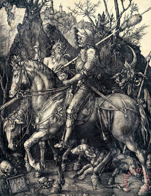 Albrecht Durer Knight Death And The Devil Art Print