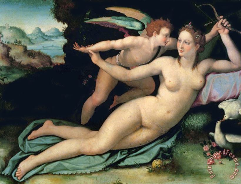 Alessandro Allori Venus and Cupid Art Painting