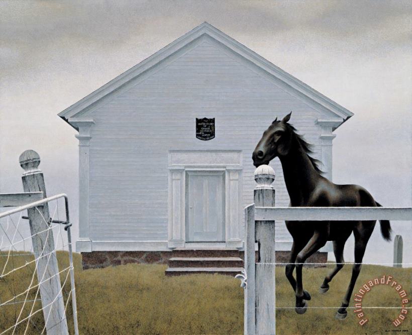 Alex Colville Church And Horse Art Painting
