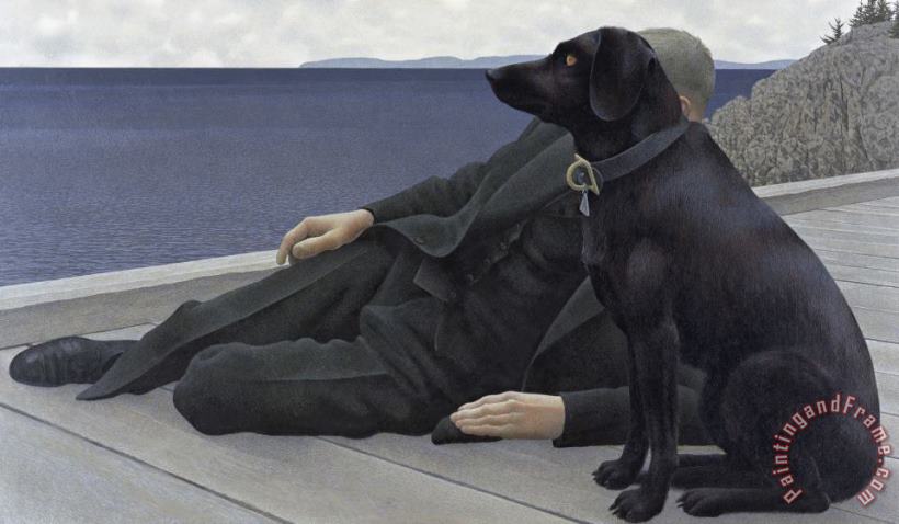Alex Colville Dog And Priest Art Painting