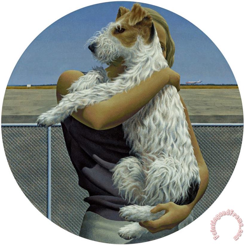 Woman And Terrier painting - Alex Colville Woman And Terrier Art Print