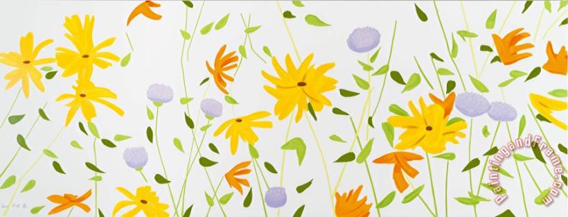 Summer Flowers, 2018 painting - Alex Katz Summer Flowers, 2018 Art Print