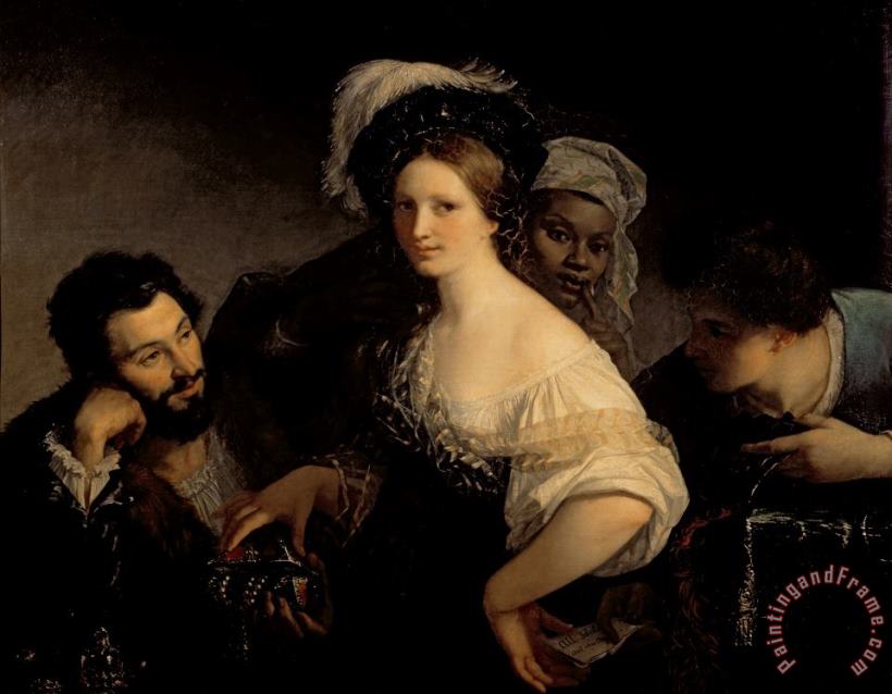 Alexandre Francois Xavier Sigalon The Young Courtesan Art Painting Alexandre Francois Xavier Sigalon The Young Courtesan Art Painting