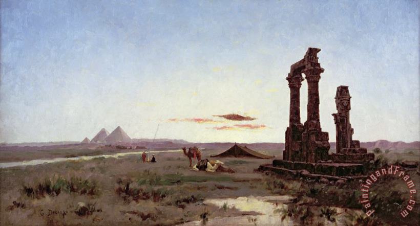 A Bedouin Encampment by a Ruined Temple painting - Alexandre Gabriel Decamps A Bedouin Encampment by a Ruined Temple Art Print
