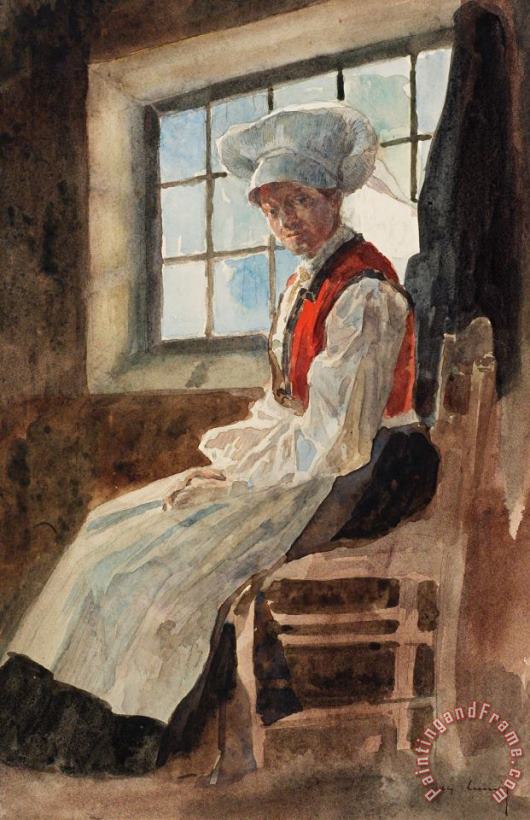 Scandinavian Peasant Woman In An Interior painting - Alexandre Lunois Scandinavian Peasant Woman In An Interior Art Print