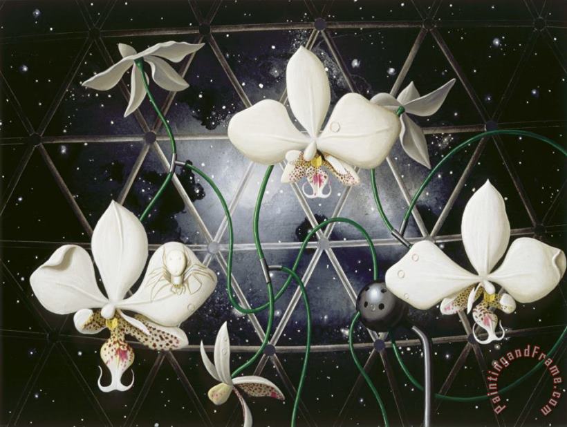 Biosphere: Orchids painting - Alexis Rockman Biosphere: Orchids Art Print