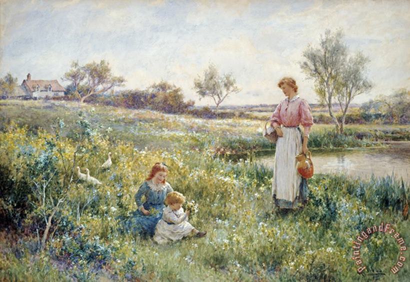 Alfred Augustus Glendening Summer Flowers Art Painting