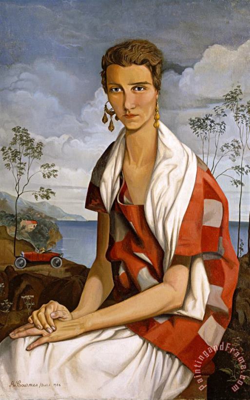 Alfred Courmes Portrait of Peggy Guggenheim Art Painting