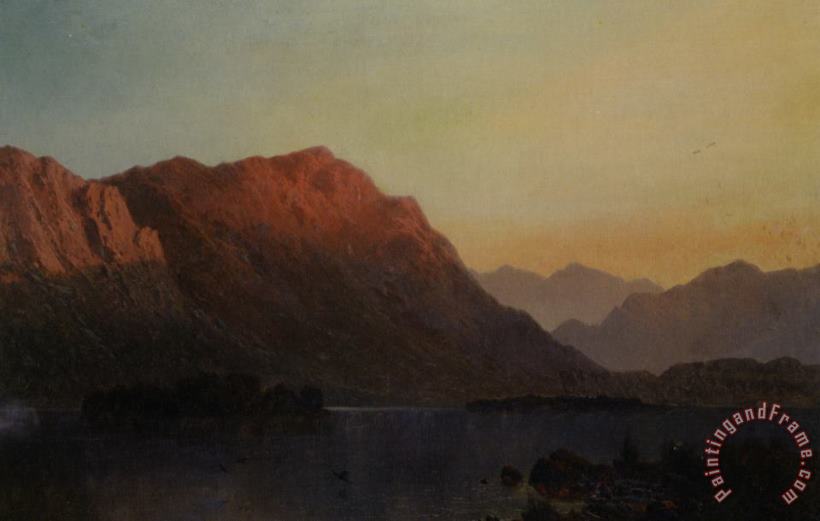 Alfred De Breanski Snr Sunset in The Highlands Art Print