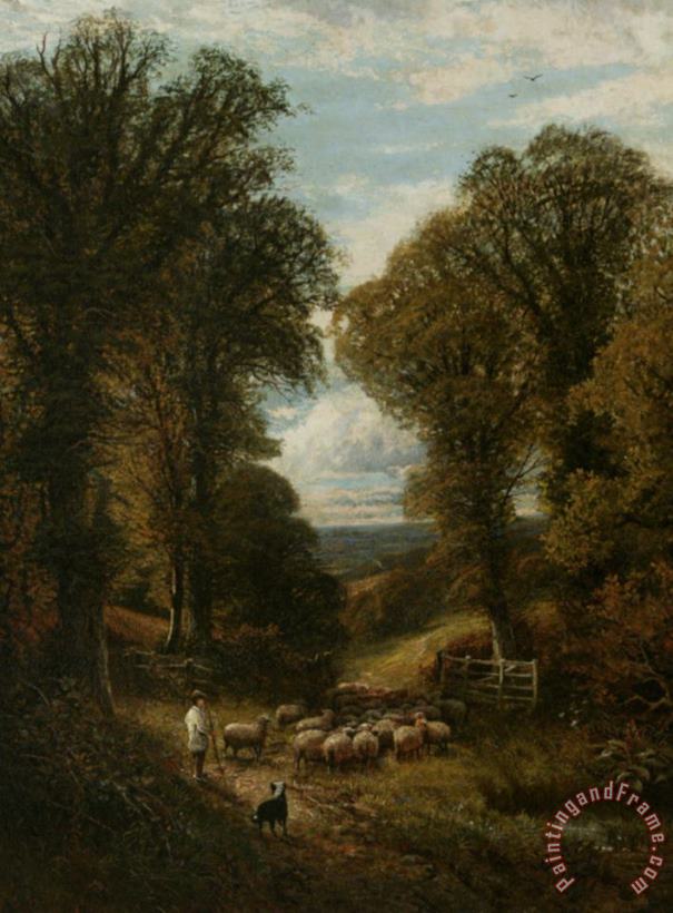 Alfred Glendening A Surrey Lane Art Painting