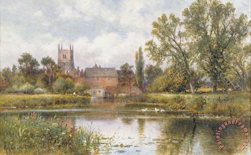 The Millpond painting - Alfred Glendening The Millpond Art Print