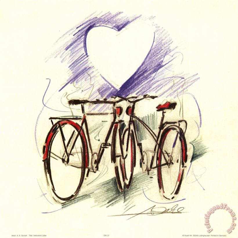 alfred gockel Bicycle Romance Art Print