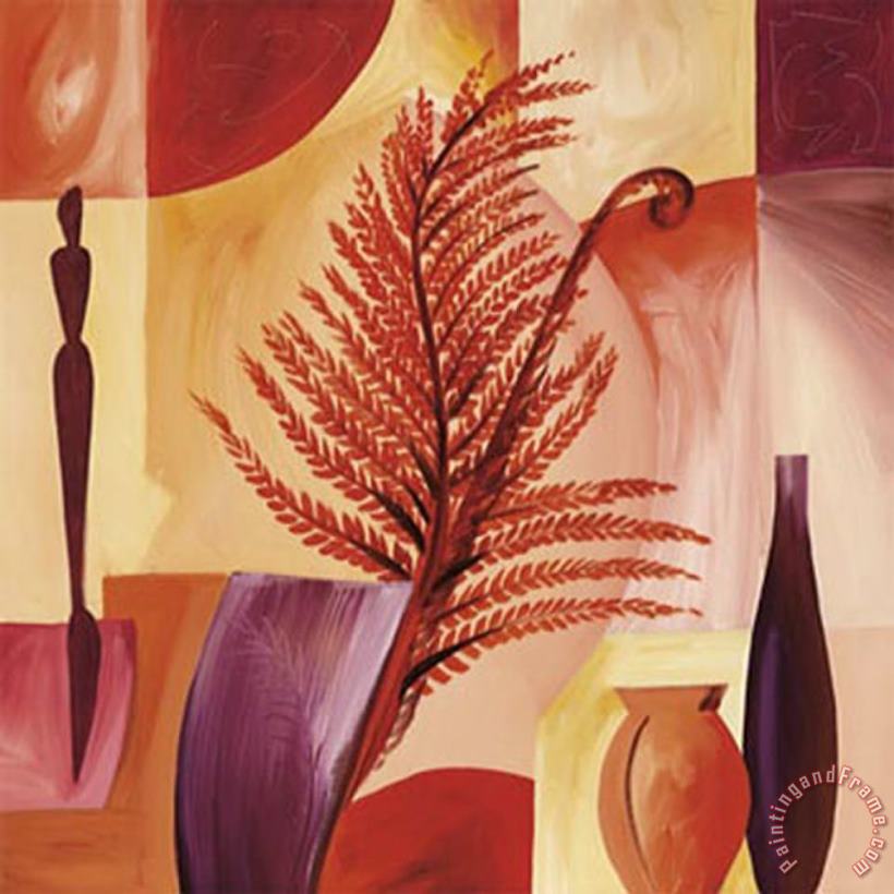 Fiddle Ferns I painting - alfred gockel Fiddle Ferns I Art Print