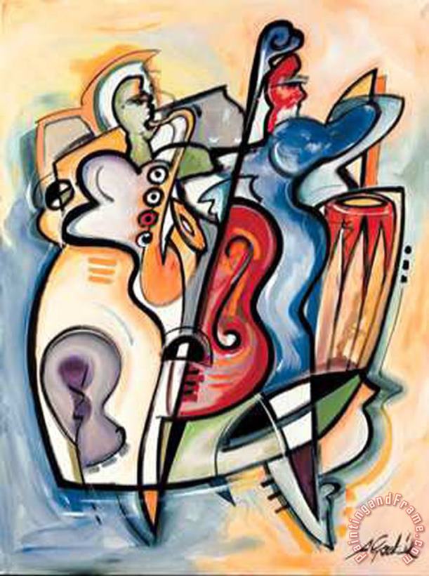 Jazz Latino painting - alfred gockel Jazz Latino Art Print